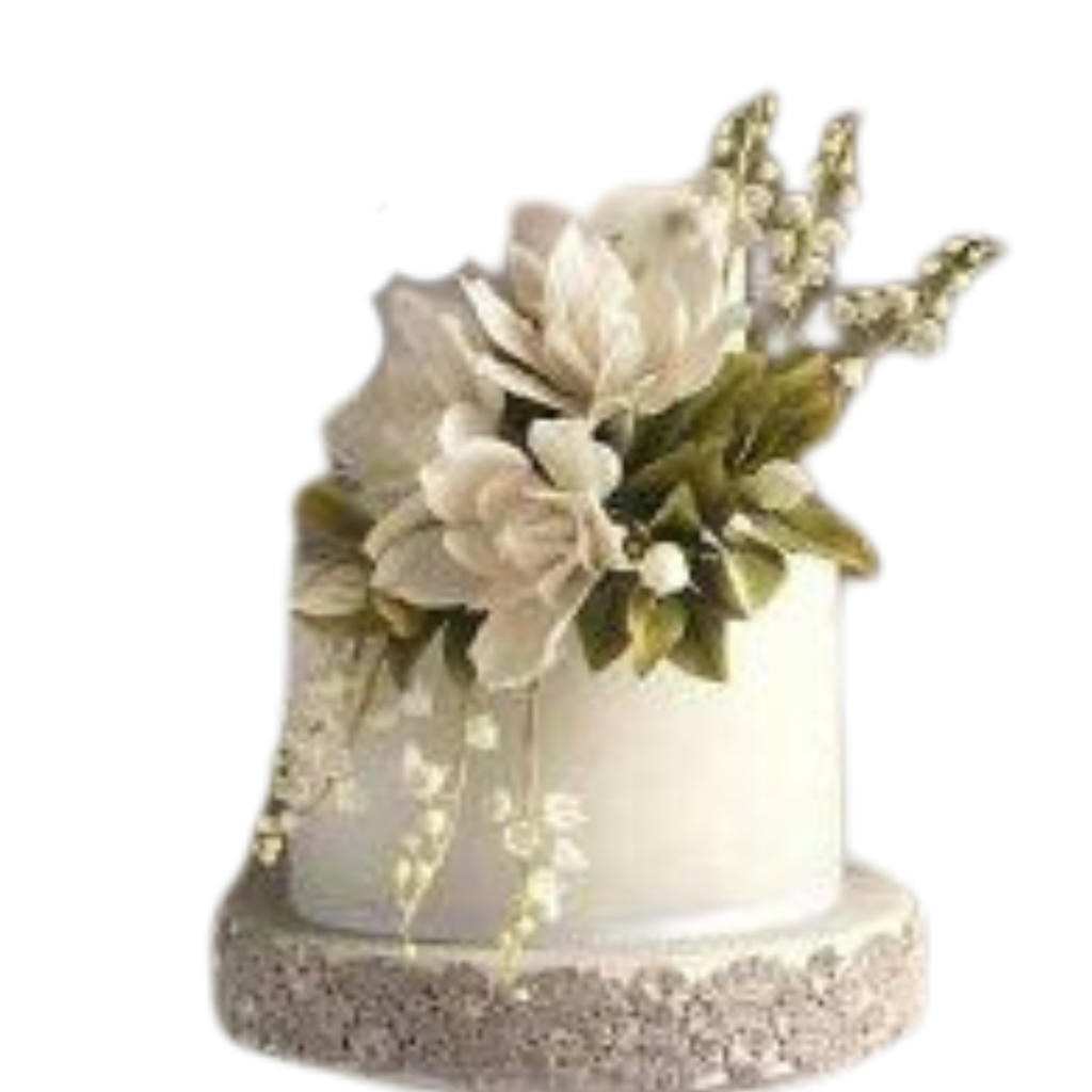 anniversary cakes white flowers